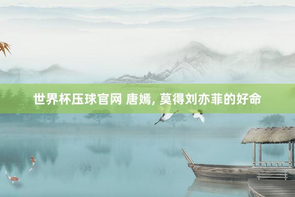 世界杯压球官网 唐嫣, 莫得刘亦菲的好命