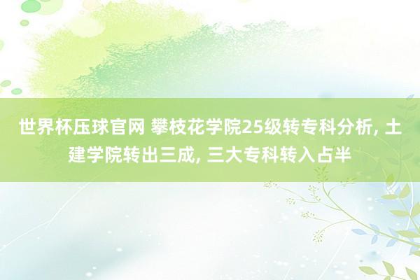 世界杯压球官网 攀枝花学院25级转专科分析, 土建学院转出三成, 三大专科转入占半